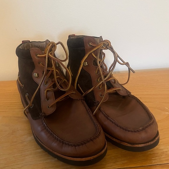 {Polo Ralph Lauren} Vintage Lauren Suede Leather High Top Lace Up Boots - Picture 2 of 5
